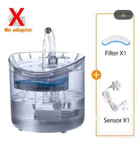Automatic Cat Water Fountain – 2L Transparent Dispenser with Filter & Silent Pump