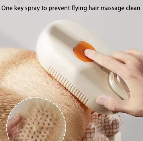 3-in-1 Electric Pet Steam Brush – Grooming Comb, Massager & Sprayer for Cats and Dogs