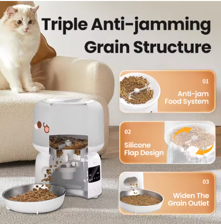 ROJECO Smart Pet Feeder 3L – Automatic WiFi Feeder for Cats and Dogs