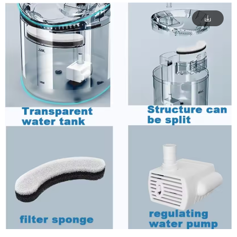 Automatic Cat Water Fountain – 2L Transparent Dispenser with Filter & Silent Pump