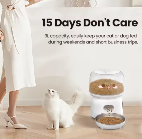 ROJECO Smart Pet Feeder 3L – Automatic WiFi Feeder for Cats and Dogs