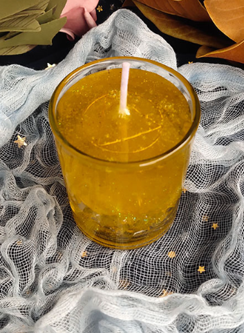 Wishing Ceremony Candle – Prayer Glass Crystal with Three Eight-pointed Stars