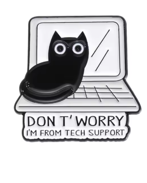 Enamel Badge "I AM A PROGRAMMER" - Computer Cat