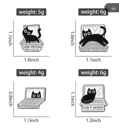 Enamel Badge "I AM A PROGRAMMER" - Computer Cat
