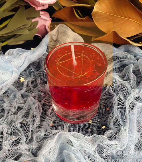 Wishing Ceremony Candle – Prayer Glass Crystal with Three Eight-pointed Stars