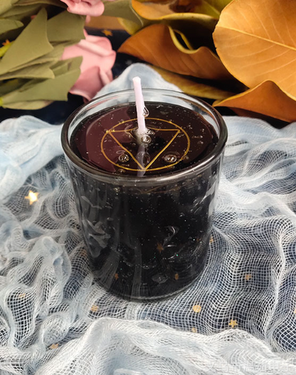 Wishing Ceremony Candle – Prayer Glass Crystal with Three Eight-pointed Stars