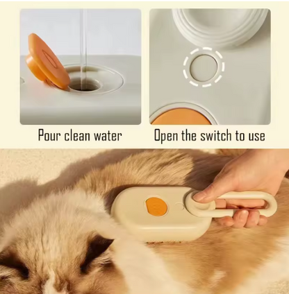 3-in-1 Electric Pet Steam Brush – Grooming Comb, Massager & Sprayer for Cats and Dogs