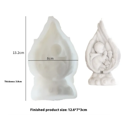 Silicone Candle Mold "Angel Wings and Jesus Prayer"